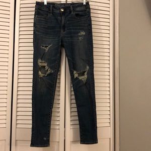 Dark wash ripped American Eagle Jeans